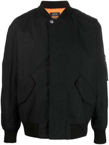 A.P.C. - zip-pocket cotton bomber jacket - men - Cotton/Cotton/Polyester - S - Black