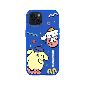 iPhone 15 Clear 激光藍 - 三麗鷗-布丁狗＆大耳狗綜合圖 Mix Characters - 繽紛布丁狗＆大耳狗