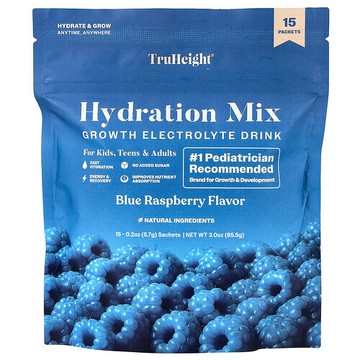 TruHeight, Hydration Mix, Blue Raspberry, 15 Packets, 0.2 oz (5.7 g) Each