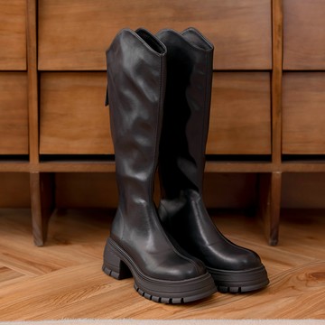 【秋冬新品】HS 魔術V口顯瘦長靴 黑色