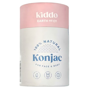 Kiddo 純植淨膚蒟蒻海綿組 100%天然蒟蒻 臉部和身體適用  竹炭  1組