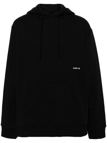 OAMC - graphic-print organic cotton hoodie - men - Organic Cotton - L - Black