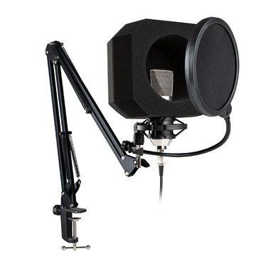 jyc music職業級pf-8a全封閉式麥克風降噪隔音海綿-懸臂式麥克風架套裝組