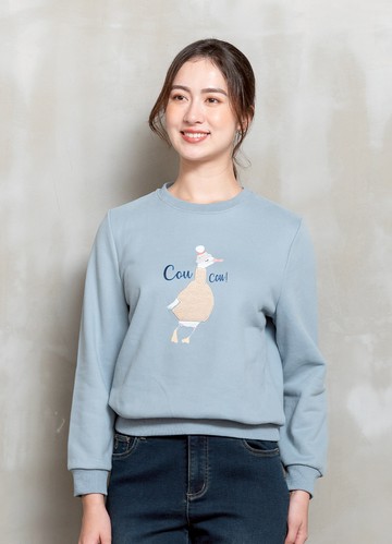 萌甜小鴨貼布繡厚棉Ｔ恤