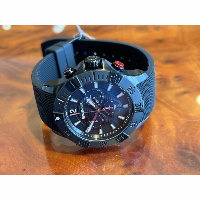 あすつく】 ウェンガー 腕時計 WENGER Seaforce Chrono シーフォース クロノグラフ 43mm ブラック文字盤  01.0643.120 クォーツ 国内正規品 | LINEショッピング