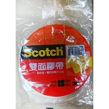 【文具通】3M Scotch 雙面 膠帶 雙面膠 668 單捲入 袋裝 18mm x 15yd E1030454【APP滿額下單10%點數(單一帳號最高1000點)】4/30止