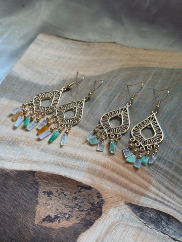 預購訂製【翡翠】花窗搖光翡翠耳環