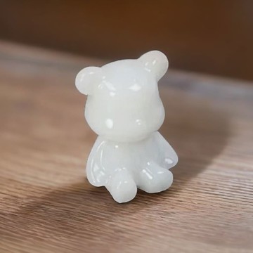 【熊熊玉見你】冰糯可愛小熊擺飾 | 天然緬甸玉翡翠A貨 | 送禮