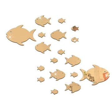 💕 新品搶購   3d立體墻貼浴室衛生間泡泡魚自粘兒童房裝飾亞克力鏡麵瓷磚貼紙