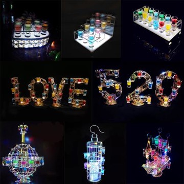 發光子彈杯架雞尾酒杯架發光底座B52子彈杯架光發光洋酒架酒架子