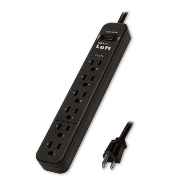 【聖岡科技Dr.AV】黑色LL-316-6工業風3孔1開6插6尺/1.8M 延長線