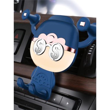 通用型出風口財神爺車載手機支架多功能車用導航架通用型卡通支架