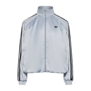 Adidas Pleat Tt 女款 淺藍色 三葉草 寬鬆 立領 拉鍊 夾克 運動 休閒 外套 LF2315