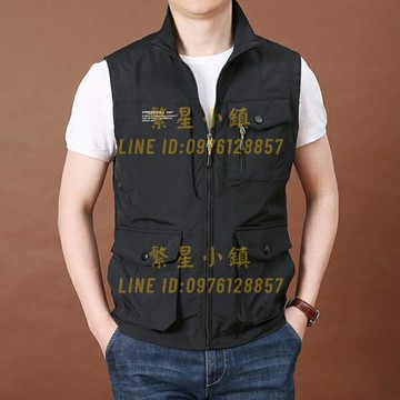 多袋工裝馬甲大碼寬鬆立領馬甲戶外運動攝影垂釣速干背心外套潮【繁星小鎮】