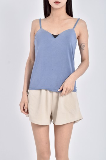 (S) modal bra top細肩無袖霧藍色上衣