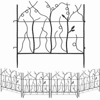 Amagabeli Decorative Garden Fence 26in x 115ft Outdoor Rustproof Metal Garden Fencing Border Fence Animal Barrier Iron Foldi
