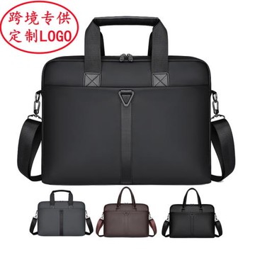 跨境新款男手提商務公文包會議包15.6寸筆記本包PU單肩手提電腦包