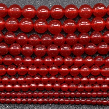 KS--157-紅玉髓圓珠散珠4~12mm DIY手鏈項鏈耳環古風發簪頭飾材料批發