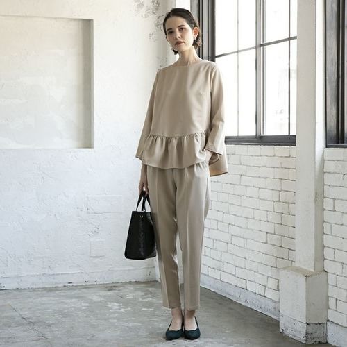 aquagarage 【S～L】ペプラムセットアップ パンツスーツ レディース 春  