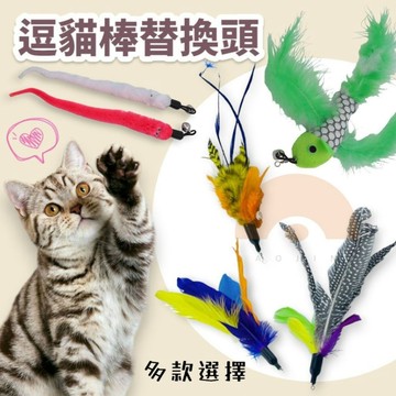 逗貓棒替換頭 羽毛替換頭 逗貓棒 羽毛飛魚鈴鐺 貓玩具 寵物玩具 逗貓杆 三節伸縮 伸縮逗貓棒 逗貓桿 逗貓用品