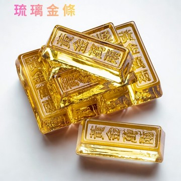台灣現貨 琉璃金條 水晶金條 黃金萬兩 招財金條 擺飾 開運 聚財 正財  聚寶盆 招財擺件