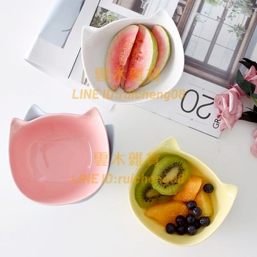 創意陶瓷小貓碗 北歐風甜品碗烘焙碗 蒸蛋碗兒童輔食碗點心蛋糕碗【雲木雜貨】