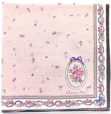 Christian Dior 復古手帕玫瑰花 19 x 19 吋中國風