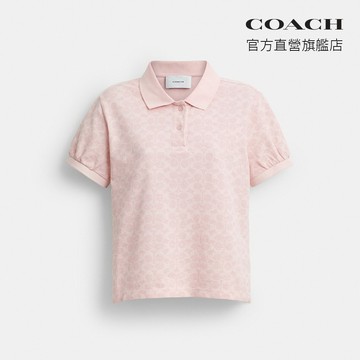 【COACH】經典標誌POLO衫-粉色經典標誌(CEM13)｜官方直營