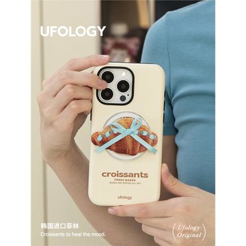 Ufology原創磁吸韓國進口適用iPhone15promax手機殼14pro蘋果13可頌12全包17二合一菲林16pro蝴蝶結支架新款