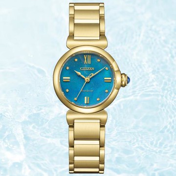 CITIZEN星辰 L系列 Aqua限量 時尚優雅光動能腕錶 EM1133-85L