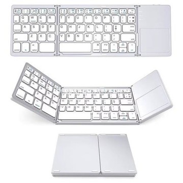 三折疊無線藍牙帶鼠標觸控板迷你鍵盤手機平板專用筆記本ipad打字
