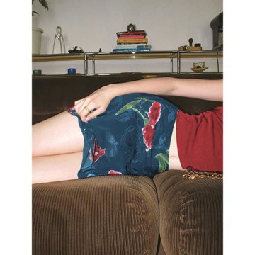 ITSNIKAR新中式網紗印花半身裙女夏復古提花修身復古包臀短款裙子