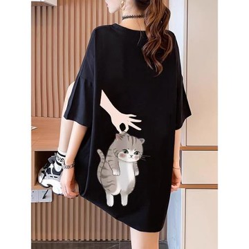 韓版胖mm300斤大碼女裝純棉短袖t恤女中長款2025夏季寬松上衣顯瘦