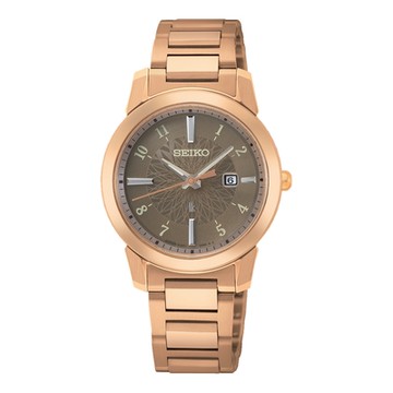 SEIKO 精工錶 V137-0DK0B(SUT420J1) Lukia 太陽能女腕錶 棕色面 31mm_SK037
