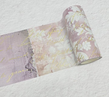 Lilac damask with gold foil wide washi tape