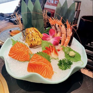 創意陶瓷三文魚刺身盤海鮮冰盤姿造盤日式自助海鮮擺盤烤肉店餐具