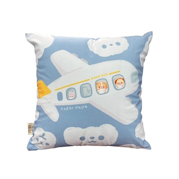 【多利寶寢具】柯基犬卡卡_水晶絨靠墊抱枕-卡卡航空