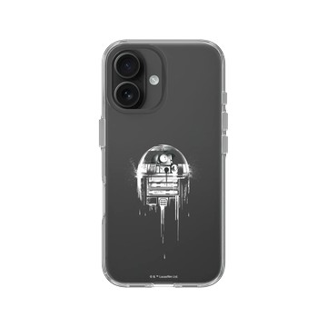 iPhone 16 Clear 透明 - 迪士尼-星際大戰 Star Wars - R2D2-噴漆白