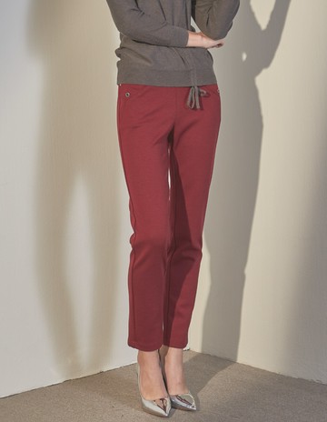 ★【喜芝梅】S流線型車線雙釦長褲(兩色；M-3L) 223060929