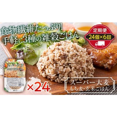 ふるさと納税 栄養満点！スーパー大麦もち麦・玄米ごはん 24個セット×6回 山形県産つや姫 パックライス F21A-253 山形県山辺町