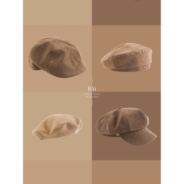 BAi白媽媽 復古冬季帽子系列／毛呢貝雷帽&麂皮前進帽&畫家帽－台灣現貨 隔日到貨【346343】