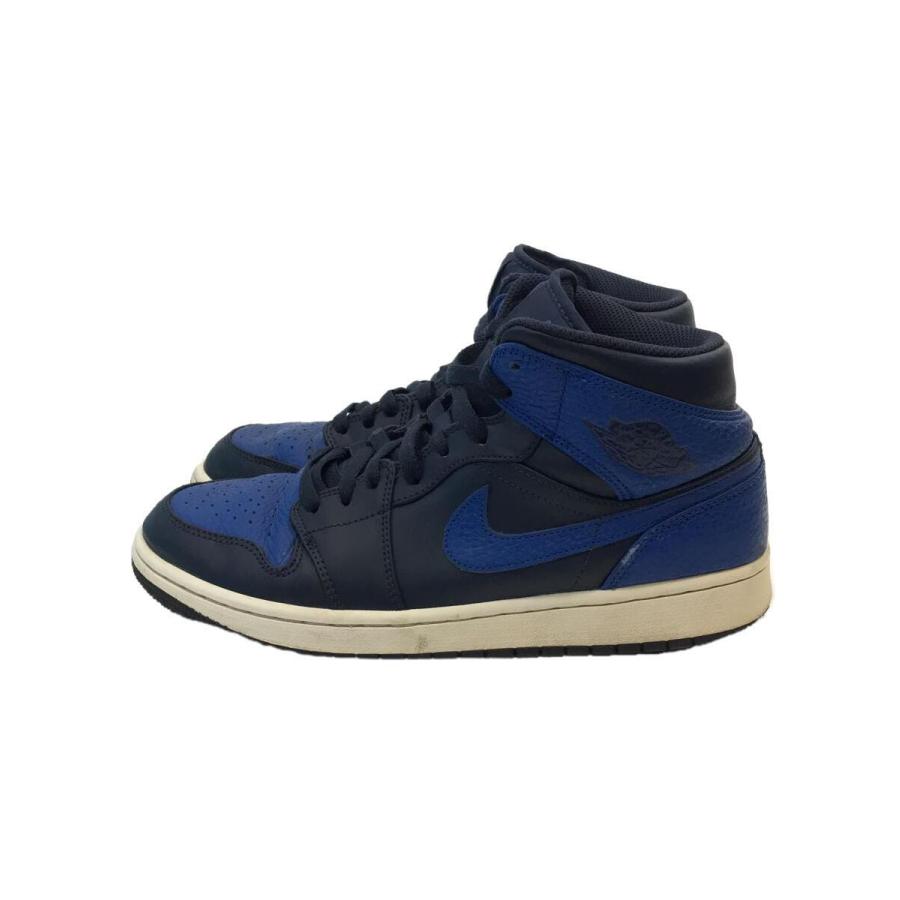 NIKE◇AIR JORDAN 1 MID/エアジョーダンミッド/ブルー/554724-412/26.5