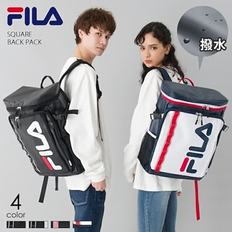 フィラ Fila リュック メンズ レディース 大容量 スクエア 四角 ターポリン ボックス型 バックパック ラバープリント デイパック 防水 リュックサック アウ 通販 Lineポイント最大1 0 Get Lineショッピング