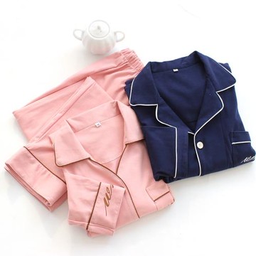 柔軟細膩女全棉情侶款家居服套裝