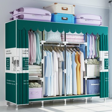 衣柜出租屋用經濟型家用臥室布藝組裝布衣柜結實耐用全鋼架加粗