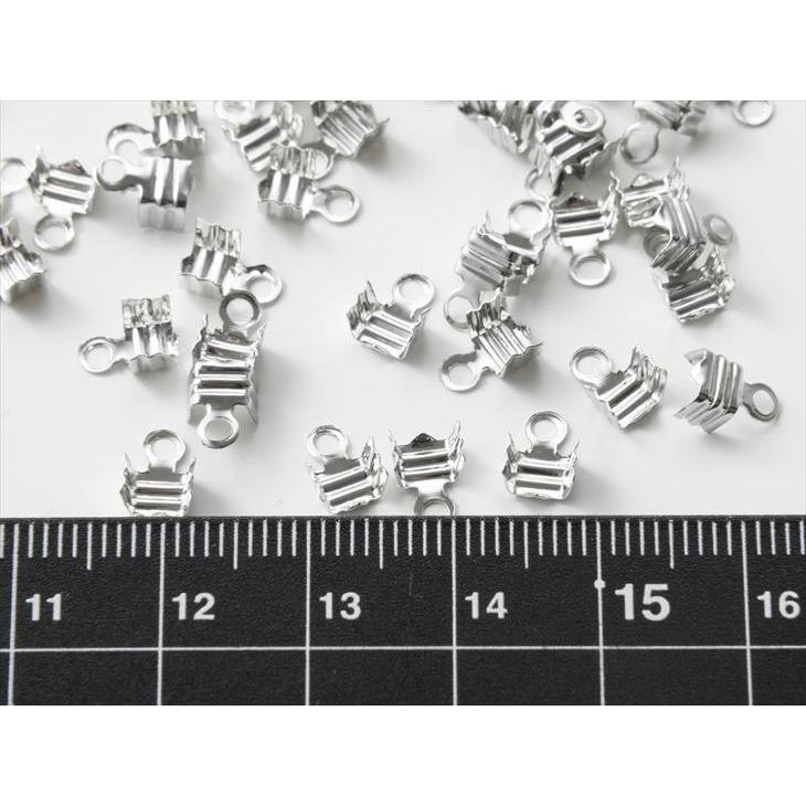 エンドパーツ デザインカシメ(約4.5mm)約50個 シルバー カツラ ヒモ留め金具 エンド金具 副資材 手芸材料 手作り雑貨 素材 部品 手芸小物