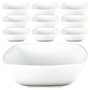 TATUNG 大同磁器 方形深缽 19 x 6.9cm 10入組 - 簡約時尚餐桌必備  1組  White