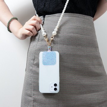 手機掛繩夾片(透明絢彩) - 極光炫粉