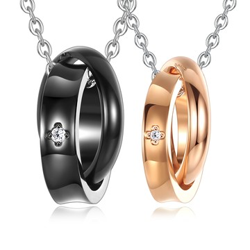 項鍊．圈愛一生．情侶對鍊． 雙圈