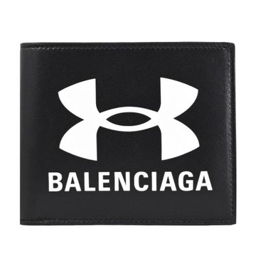 BALENCIAGA 巴黎世家 817717 Under Armour 聯名系列對開短夾.黑